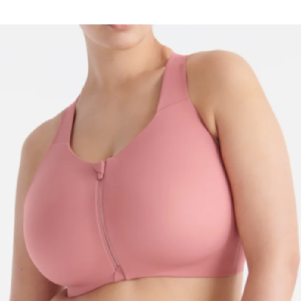 Knix Catalyst Front Zip Sports Bra Size 6 Pink Sorbet